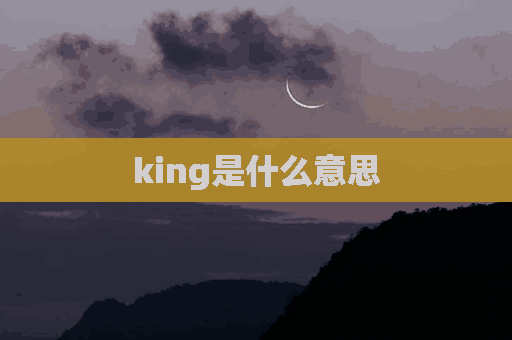 king是什么意思(king是什么意思英语)